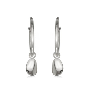 Paradiso Pebble Pendant Hoop Earrings with Hinged Creole Hoops