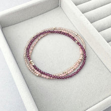 Load image into Gallery viewer, Gemstone Beaded Bracelet with Scattered Solid Gold Round Beads
