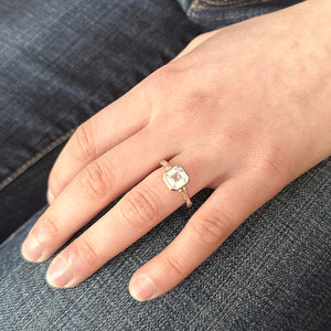 Hebe Twig Ring with Octagon White Sapphire