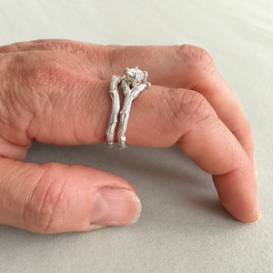 Willow Twig Engagement Ring in Sterling Silver with Moissanite