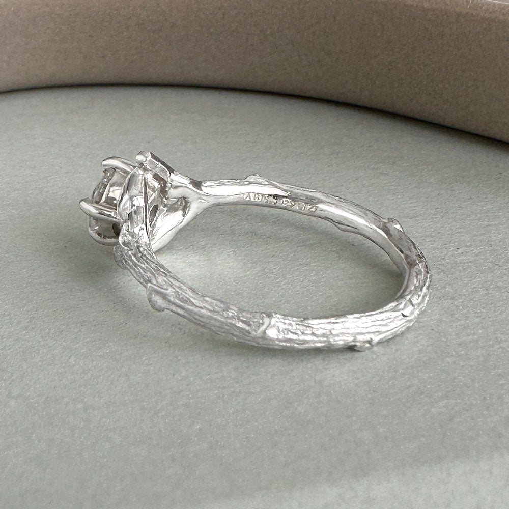 Willow Twig Engagement Ring in Sterling Silver with Moissanite