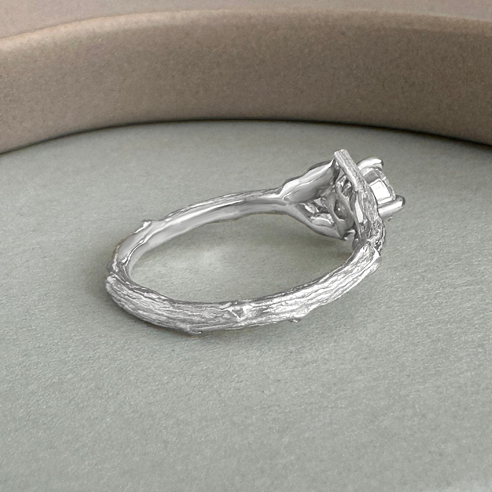Willow Twig Engagement Ring in Sterling Silver with Moissanite