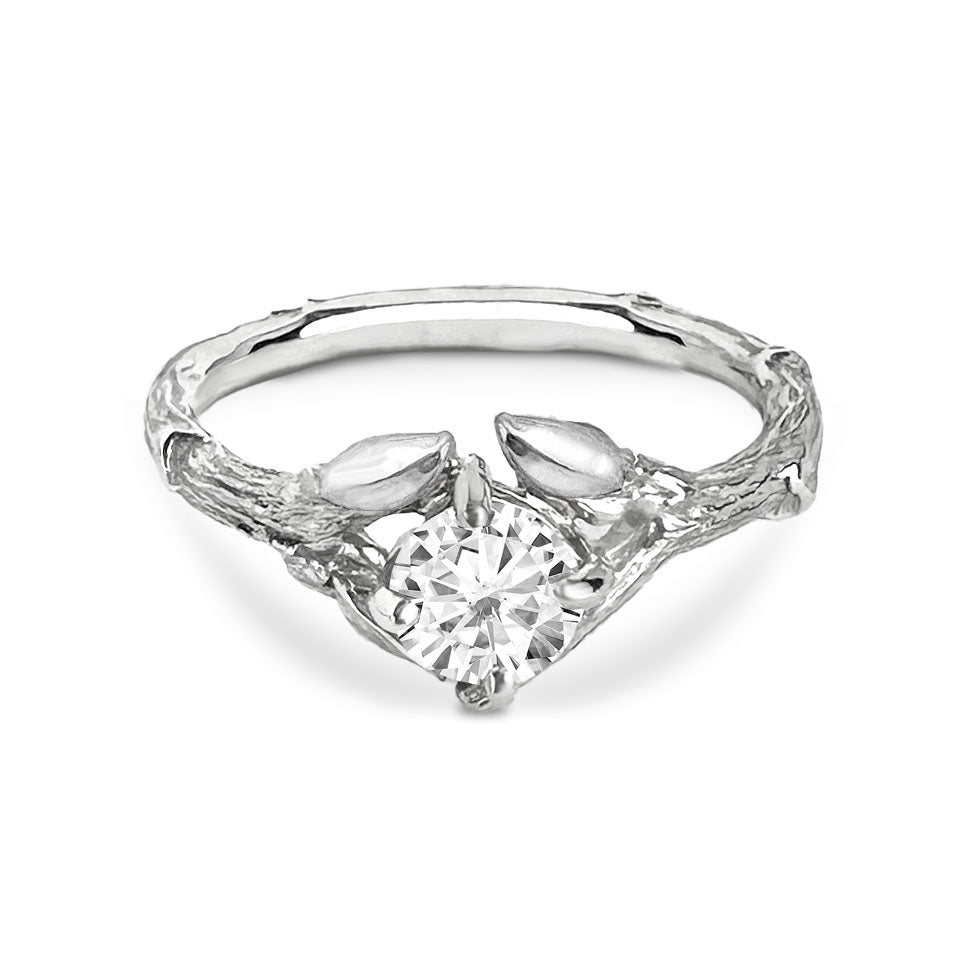 Willow Twig Engagement Ring in Sterling Silver with Moissanite