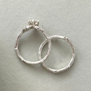 Willow Twig Engagement Ring in Sterling Silver with Moissanite