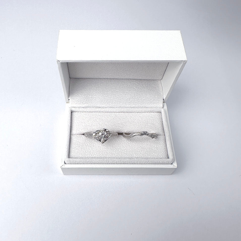 Willow Twig Engagement Ring in Sterling Silver with Moissanite