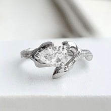 Load image into Gallery viewer, Willow Twig Engagement Ring in 18 carat Gold with Pear Cut Lab Grown Diamond
