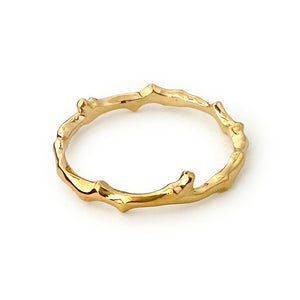 Twig Band Stacking Ring or Wedding Ring in solid gold