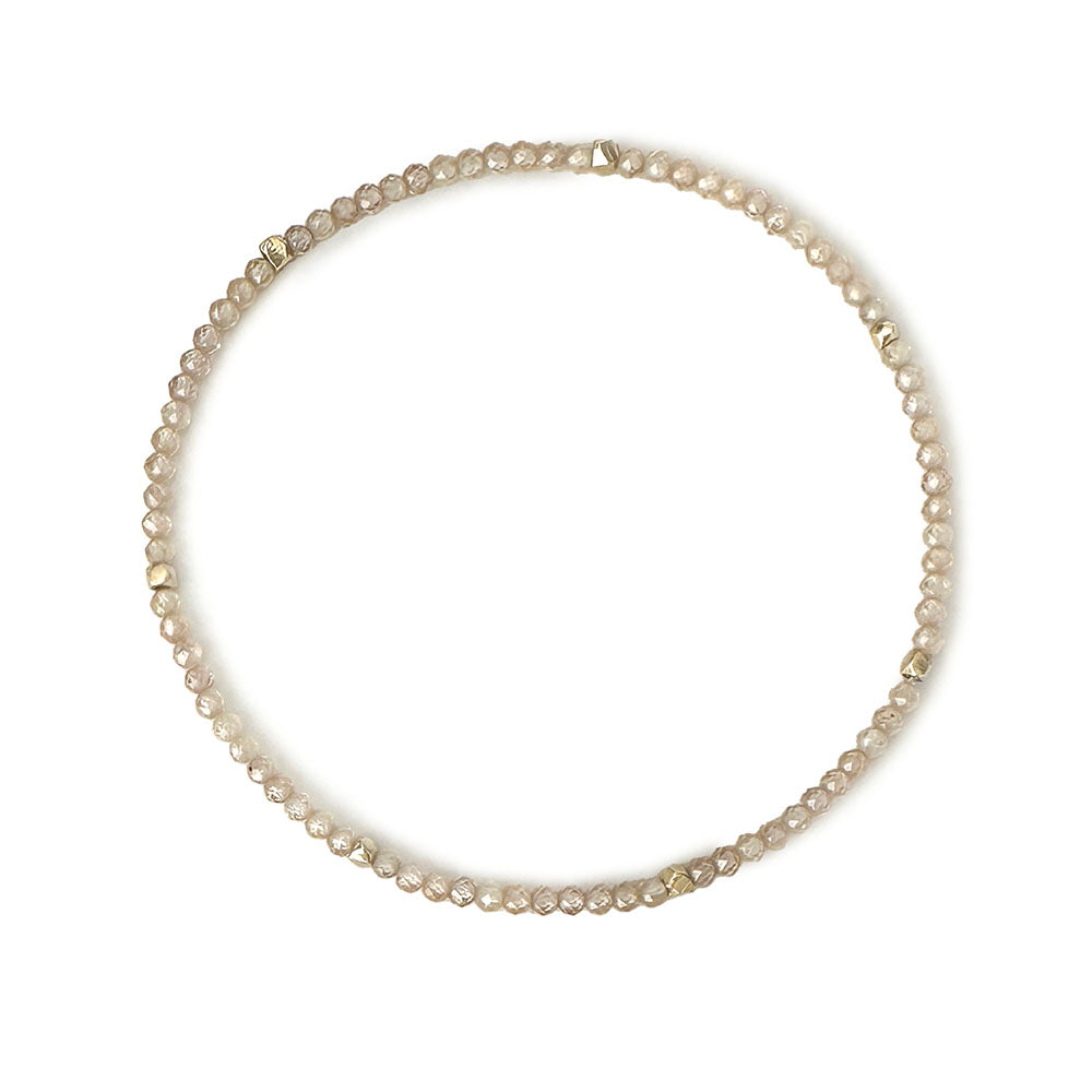 Gemstone Beaded Bracelet with Scattered Solid Gold Nugget Beads