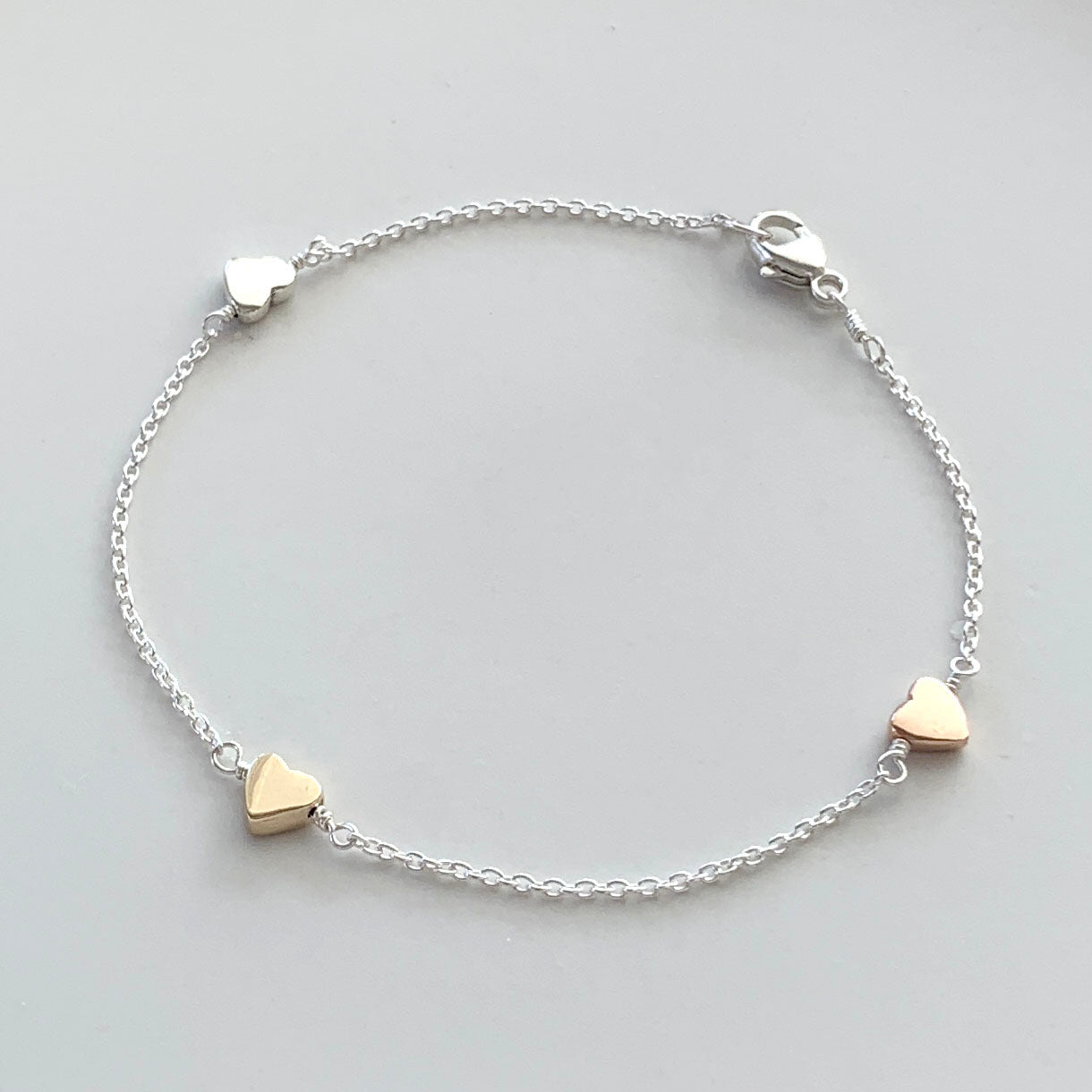 Little Heart Bracelet with Solid Gold Elements