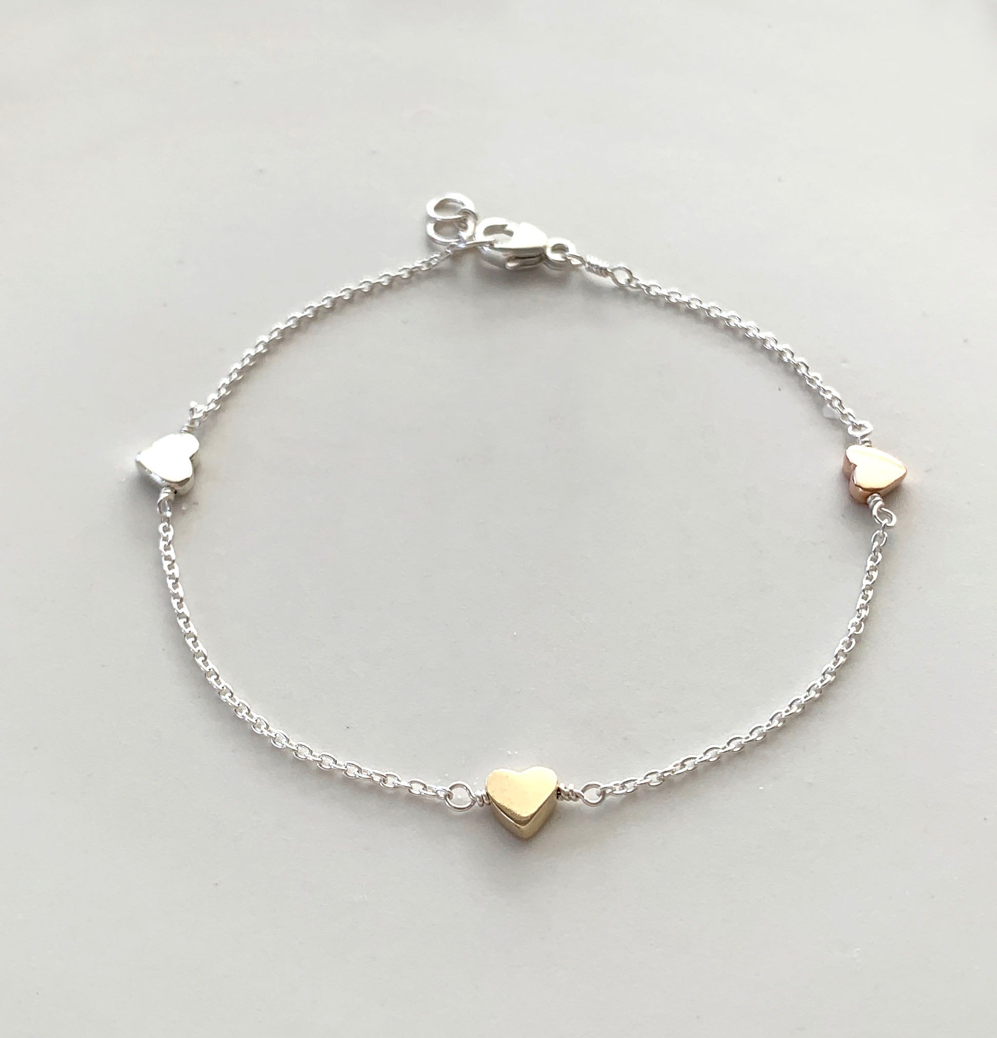Little Heart Bracelet with Solid Gold Elements