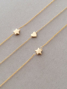 Little Heart or Little Star Bracelet in Silver