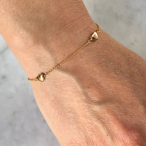 Little Heart or Little Star Bracelet with Solid Gold Elements