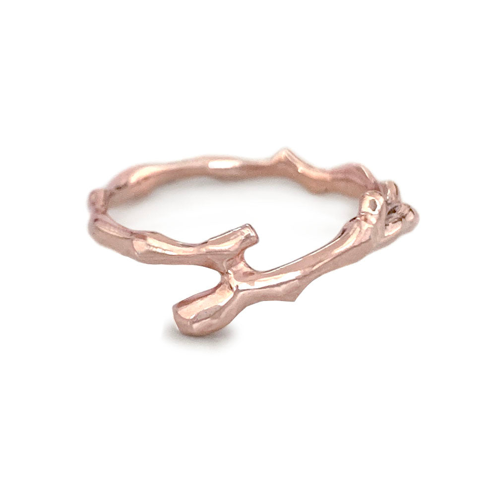 Twig Overlapping Band Ring in 9 carat gold
