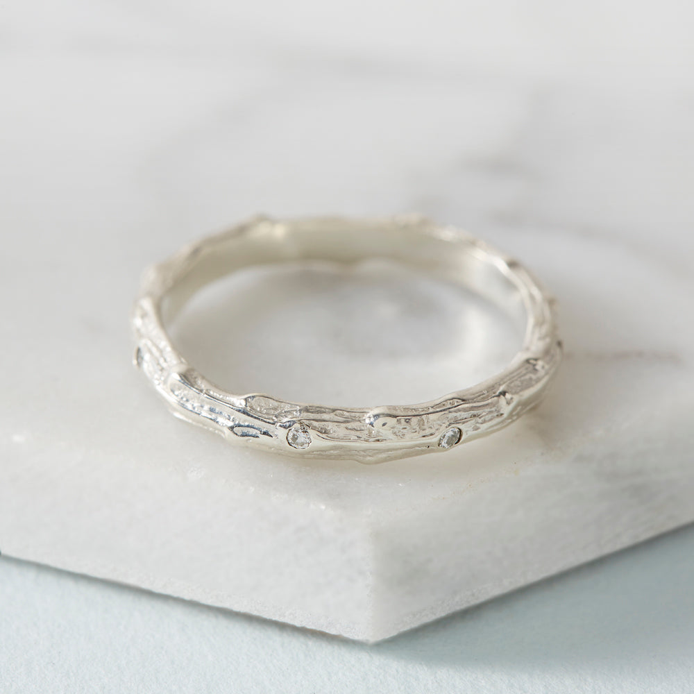 Cypress Twig Diamond Eternity Ring in 9 carat Gold