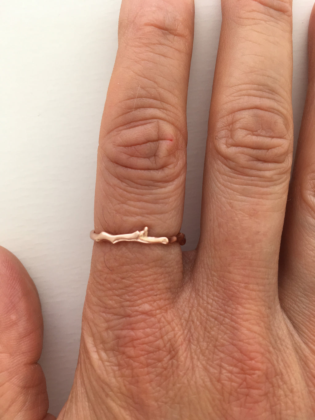 Twig Band Stacking Ring or Wedding Ring in silver or gold plated silver