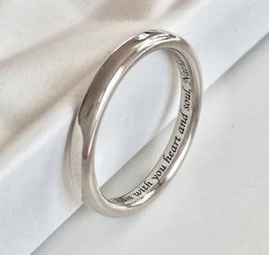 Personalised Gold Classic Wedding Band with Custom Engraving
