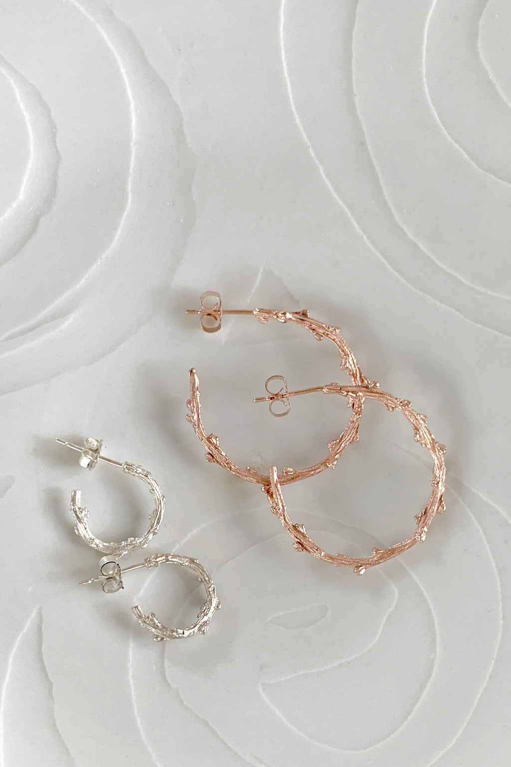 Barberry Textured Hoop Earrings - small