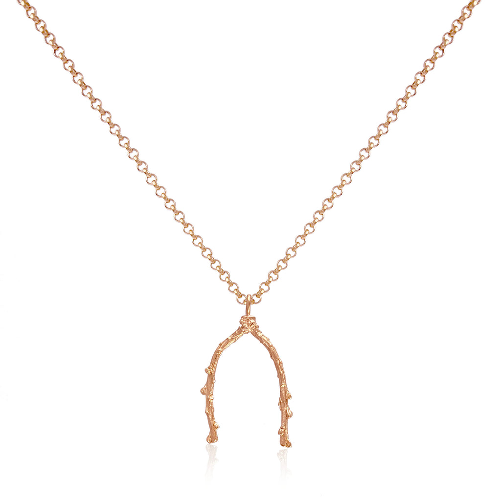 Barberry Wishbone Pendant Long Necklace
