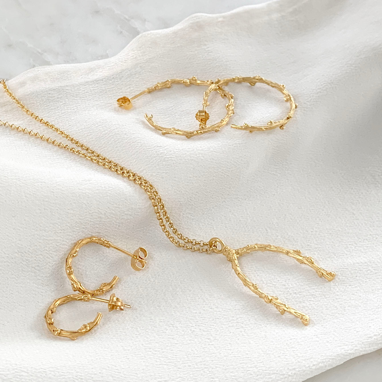 Barberry Textured Hoop Earrings - small