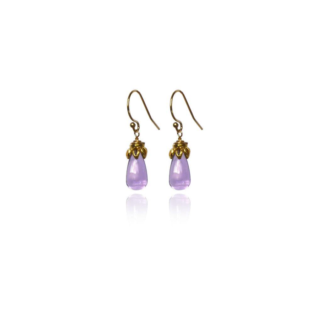 Bonbon Mini - Smooth Amethyst Drop Earrings