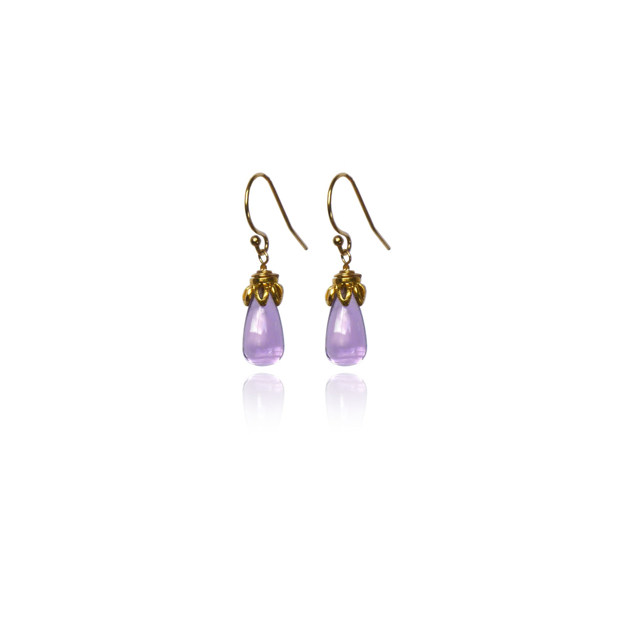 Bonbon Mini - Smooth Amethyst Drop Earrings