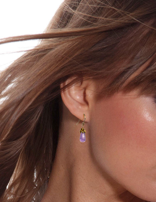 Bonbon Mini - Smooth Amethyst Drop Earrings