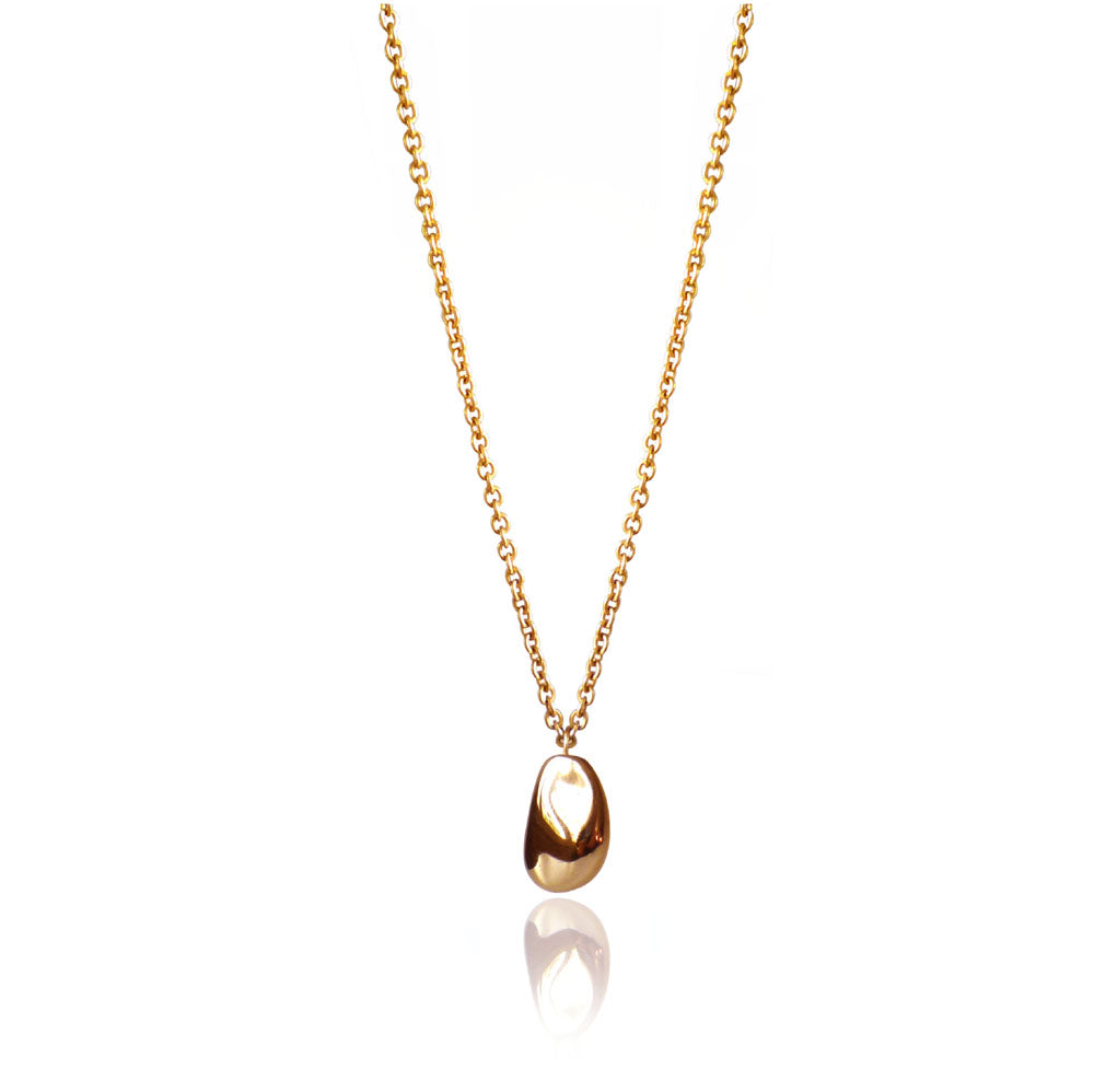 Paradiso Solid Gold Pebble Charm Necklace