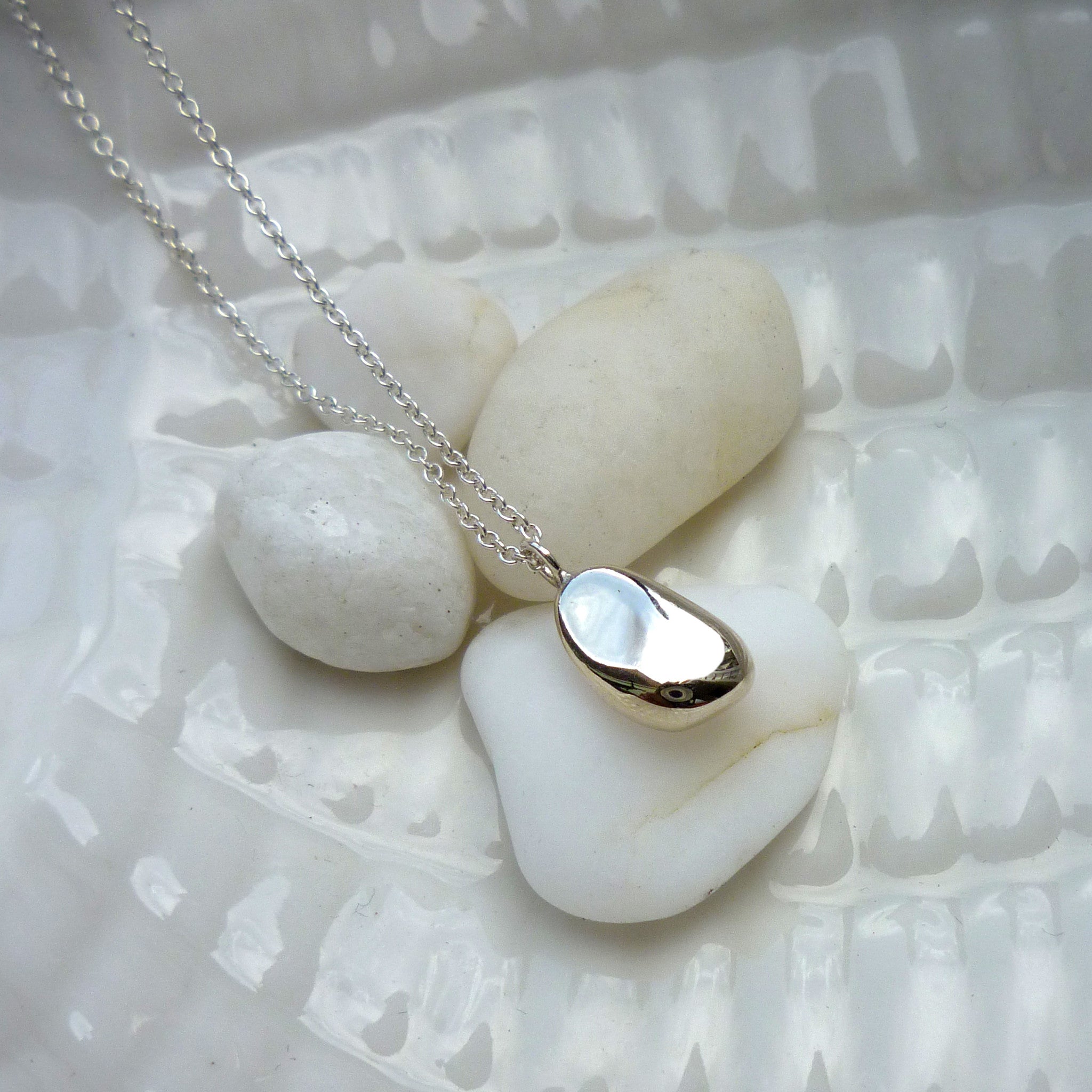 Paradiso Sterling Silver Pebble Charm Necklace