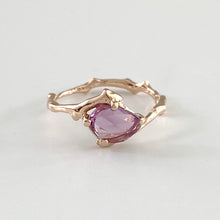 Load image into Gallery viewer, Twig Ring with Rose Cut Ceylon Sapphire - large stone
