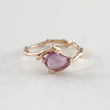 Load image into Gallery viewer, Twig Ring with Rose Cut Ceylon Sapphire - small or medium stone
