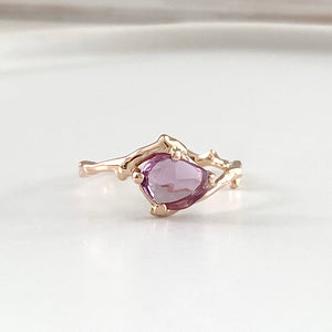 Twig Ring with Rose Cut Ceylon Sapphire - large stone