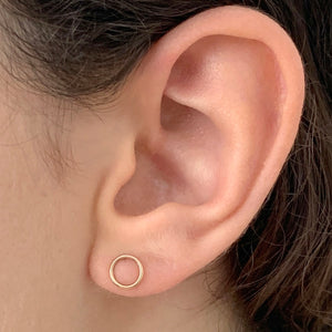 Open Circle Ear Stud in Sterling Silver