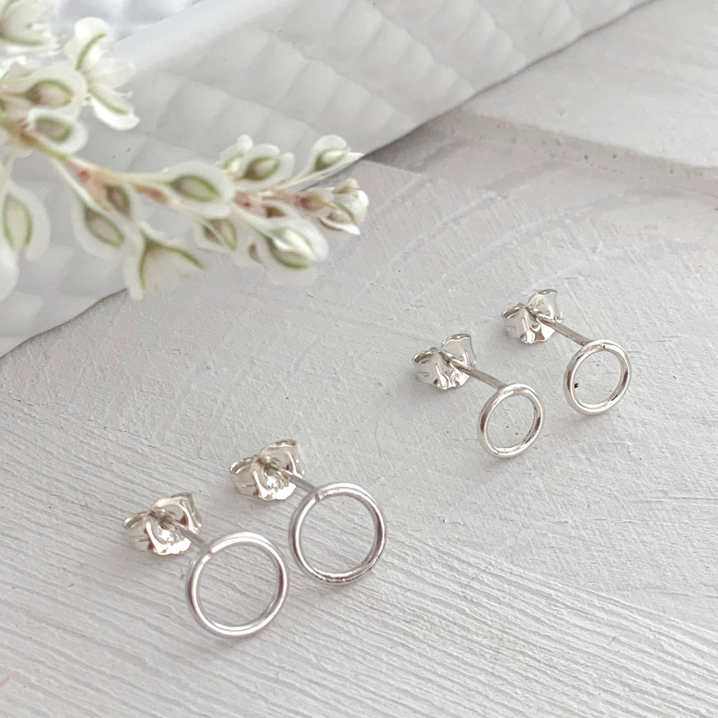 Open Circle Ear Stud in Sterling Silver