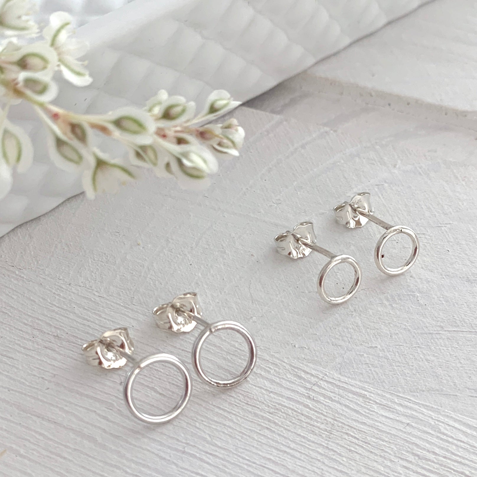 Open Circle Ear Stud in Sterling Silver