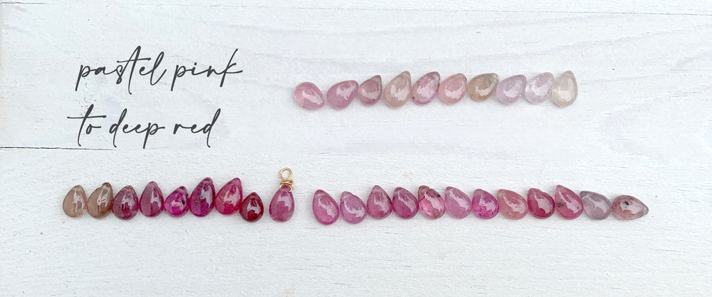 Sapphire Smooth Briolette Drop Necklace with Silver Chain