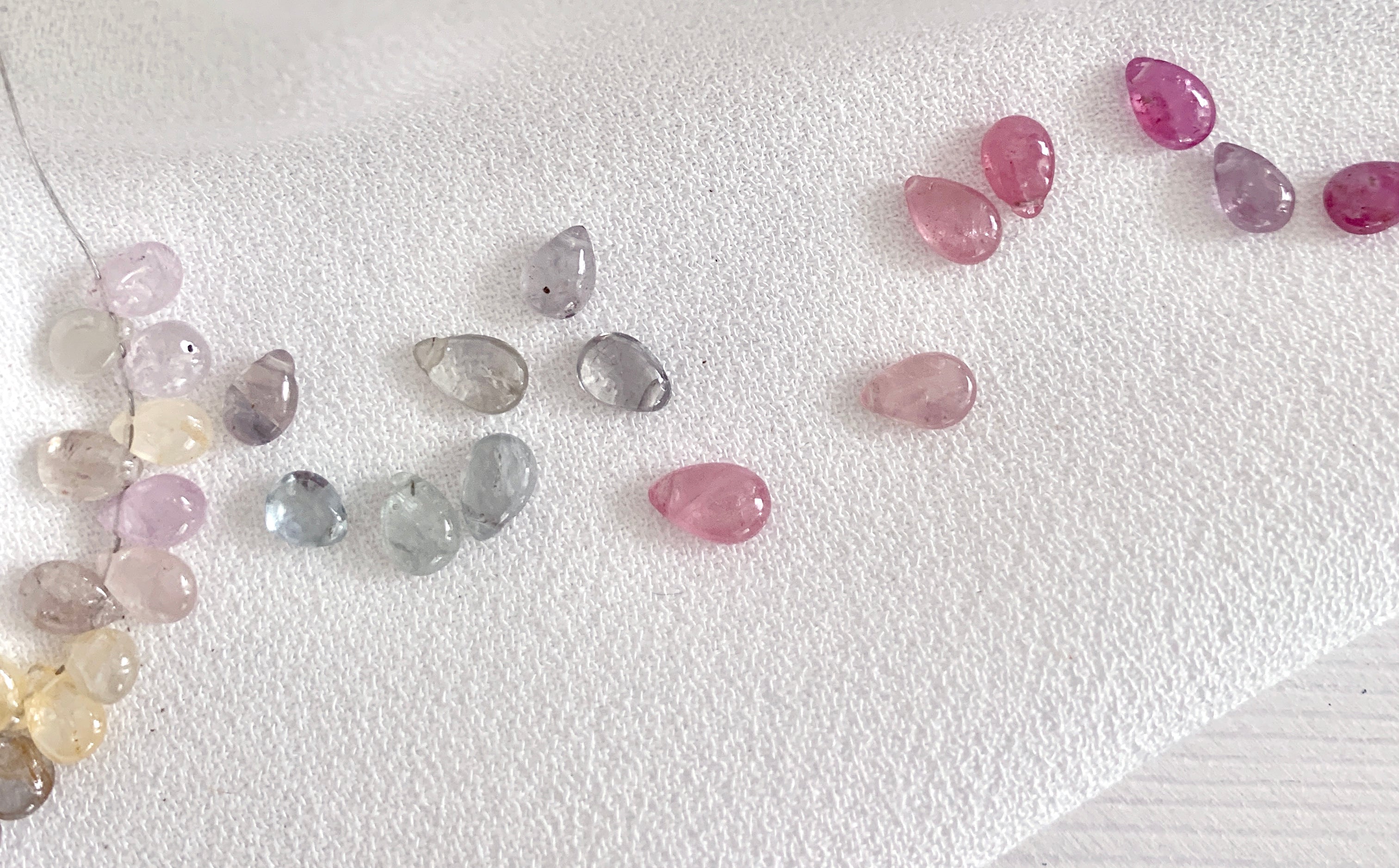 Sapphire Smooth Briolette Drop Necklace with Silver Chain