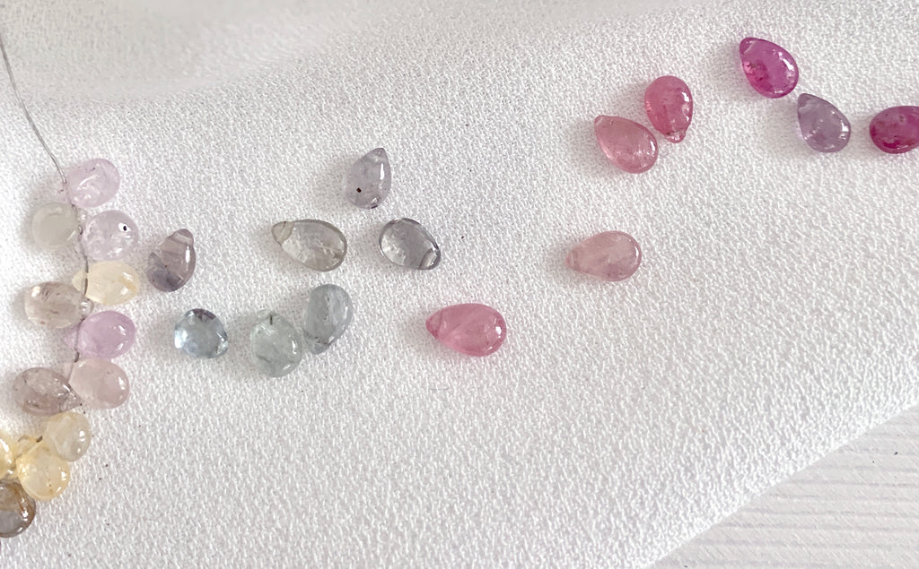 Sapphire Smooth Briolette Stud Earrings