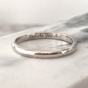 Personalised Silver Classic Band Ring with Custom Engraving 2.3mm band