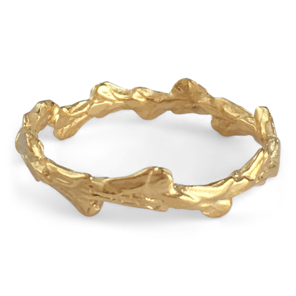 Cypress Leaf Band Ring in Sterling Silver