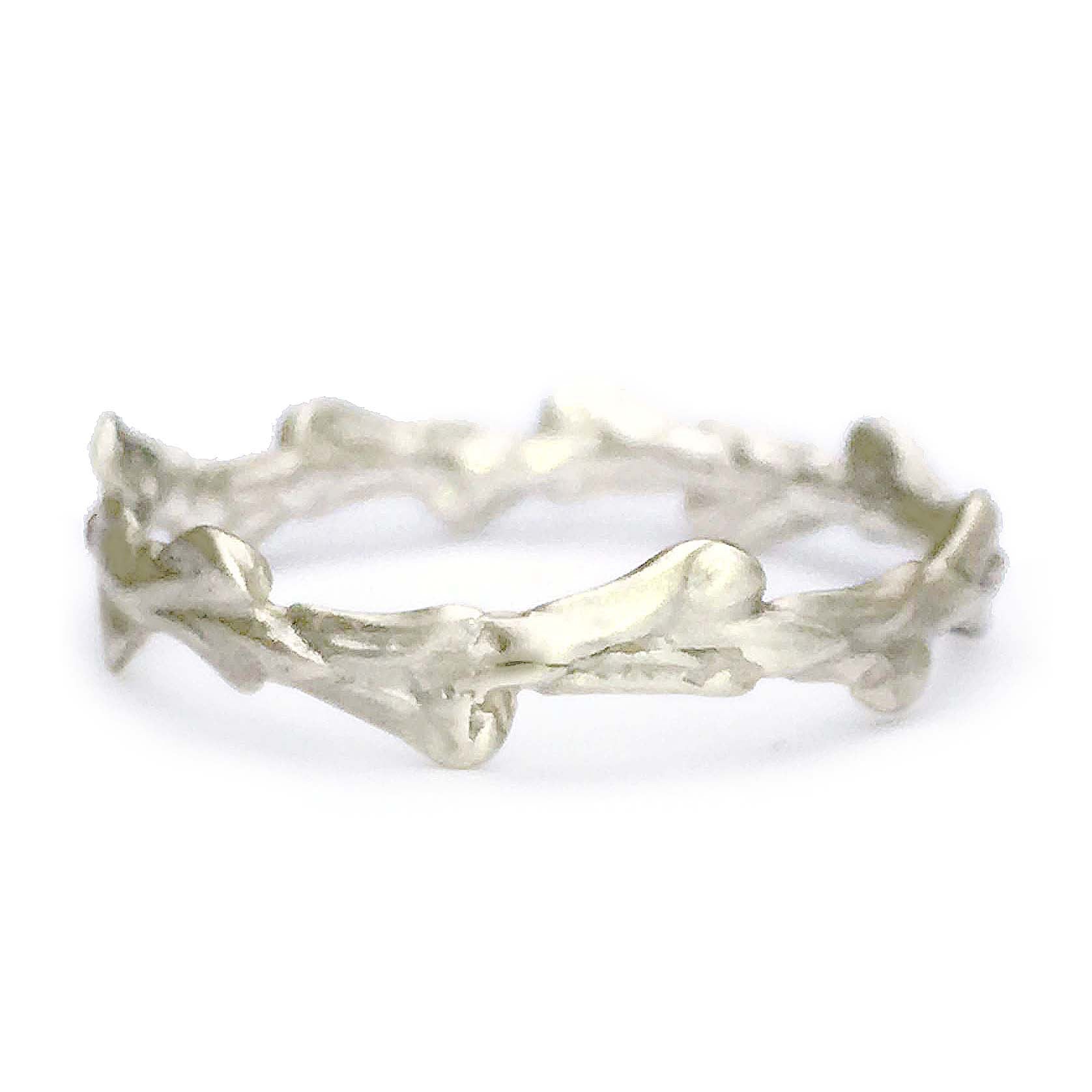 Cypress Leaf Band Ring in Sterling Silver