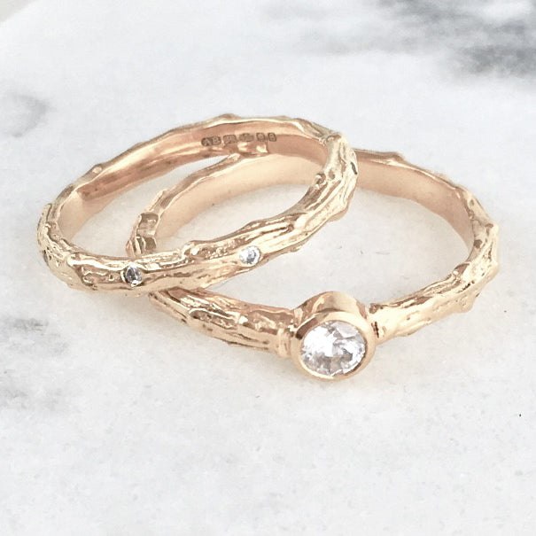 Cypress Twig Engagement Ring in 9 carat Gold