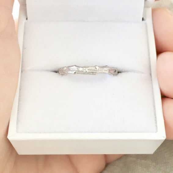 Cypress Twig Eternity Ring in 9 carat gold with emeralds, rubies or sapphires