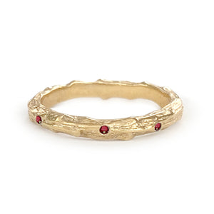 Cypress Twig Eternity Ring in 9 carat gold with emeralds, rubies or sapphires