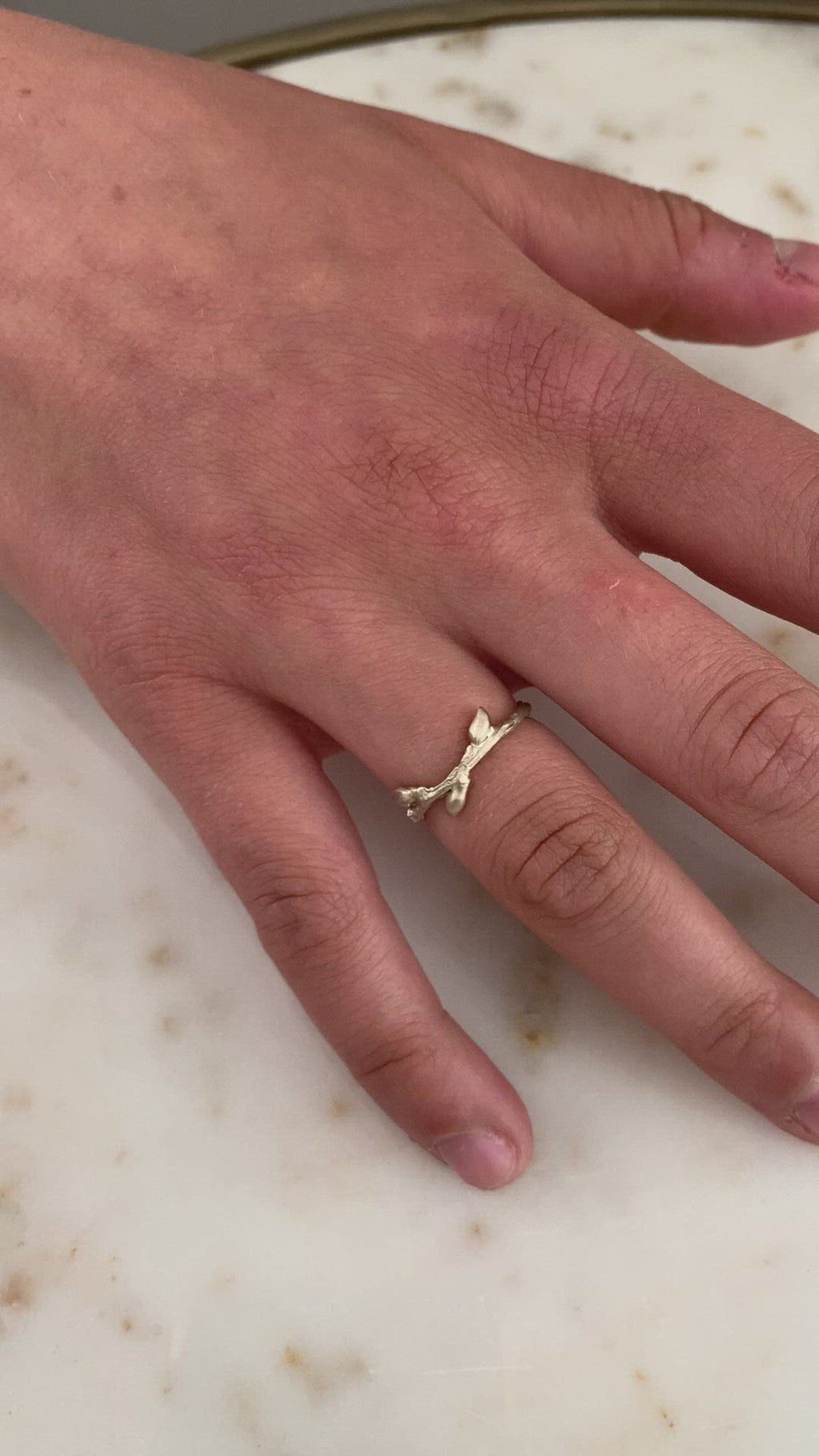 Willow Twig Contour Ring with Buds