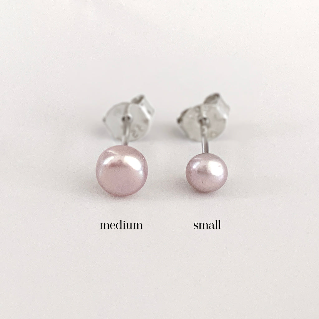 Freshwater Pearl Ear Studs - medium