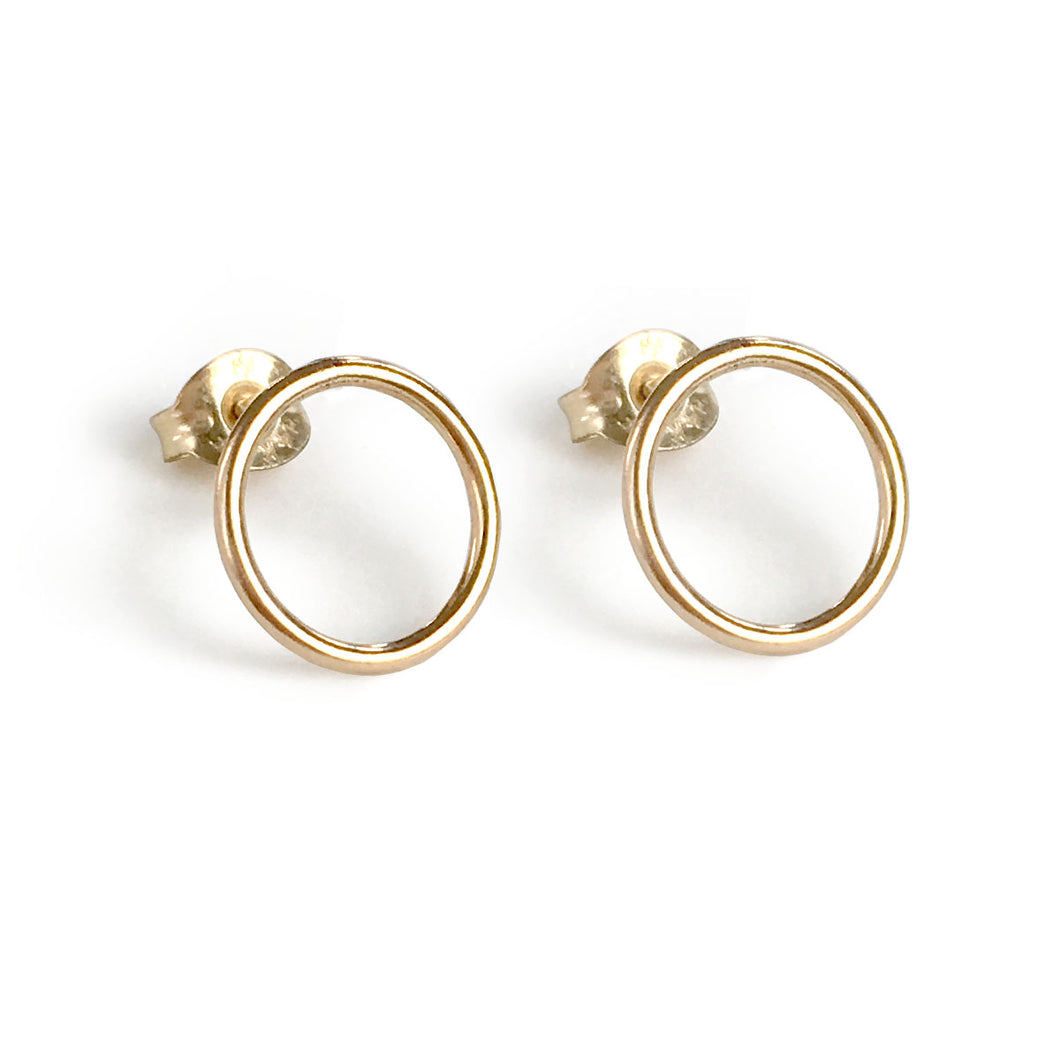 Open Circle Stud Earrings in 9 Carat Gold