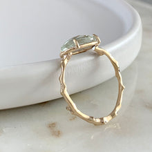 Load image into Gallery viewer, Twig Statement Ring with Unique Rose Cut Green Amethyst
