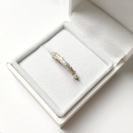 Twig Statement Ring with Unique Rose Cut Blue Topaz