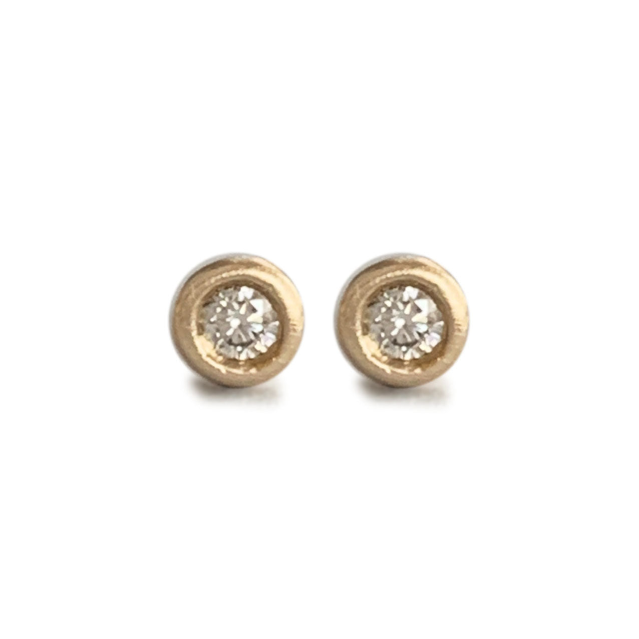 Molten Gold Diamond Mini Stud Earrings