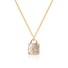 Load image into Gallery viewer, Gold necklace with square cushion cut white topaz
